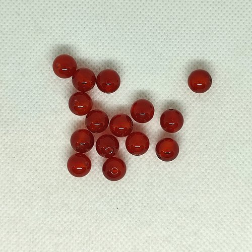 15 perles gemme rouge - cornaline - 8mm