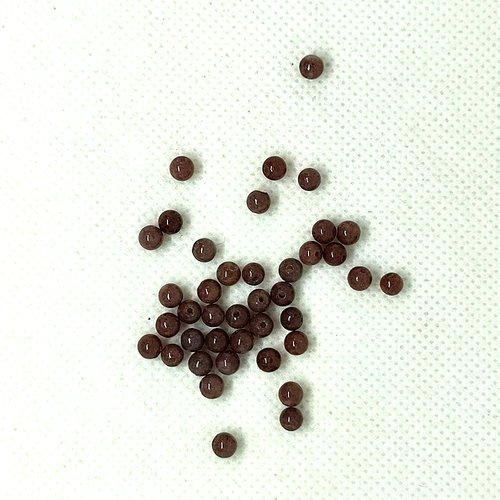 40 perles gemme marron / taupe - aventurine - 4mm