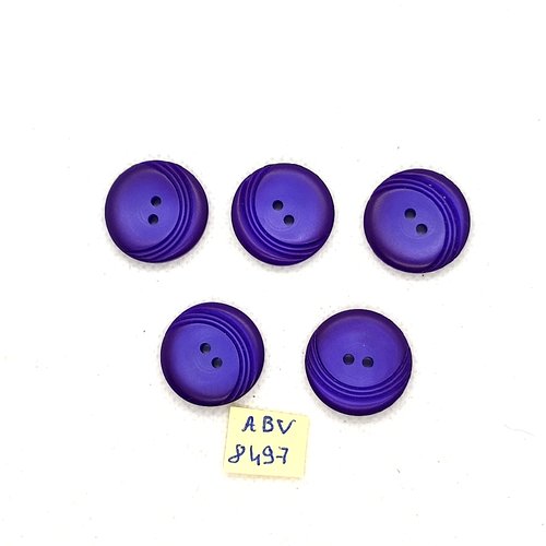 5 boutons en résine violet - 22mm - abv8497