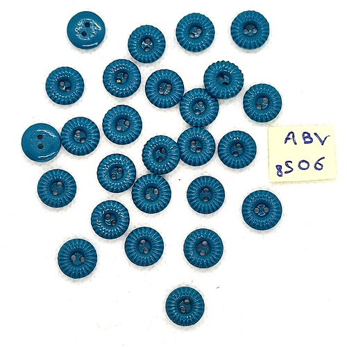 26 boutons en résine bleu - 10mm - abv8506