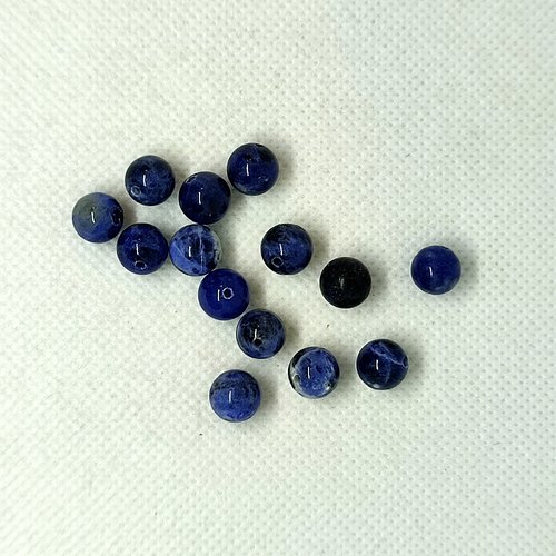 14 perles gemmes - soladite bleu - 8mm