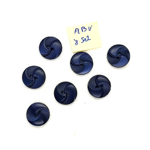 7 boutons en résine bleu - 13mm - abv8512