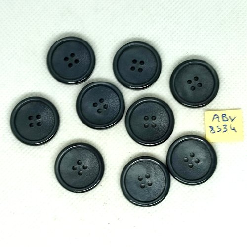 9 boutons en résine gris - 22mm - abv8534