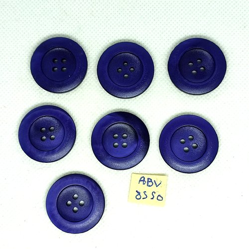 7 boutons en résine violet - 27mm - abv8550