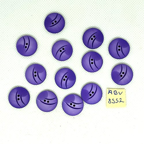 13 boutons en résine violet - 18mm - abv8552