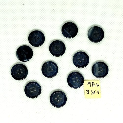 12 boutons en résine gris - 15mm - abv8561