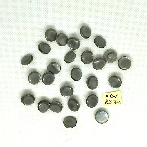 26 boutons en résine gris - 11mm - abv8571