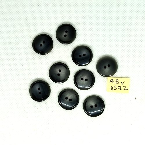9 boutons en résine gris - 18mm - abv8572