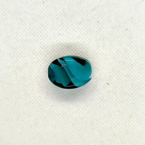 1 perle en verre - bleu + ou - 17x25mm