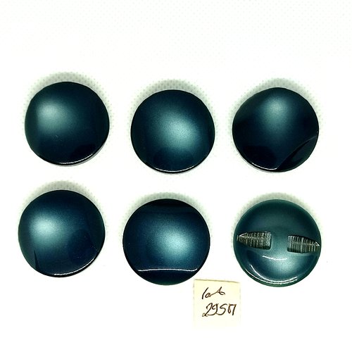 6 boutons en résine bleu - 28mm - 295m