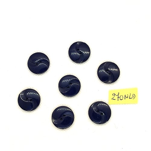 7 boutons en résine bleu - 18mm - 270nld