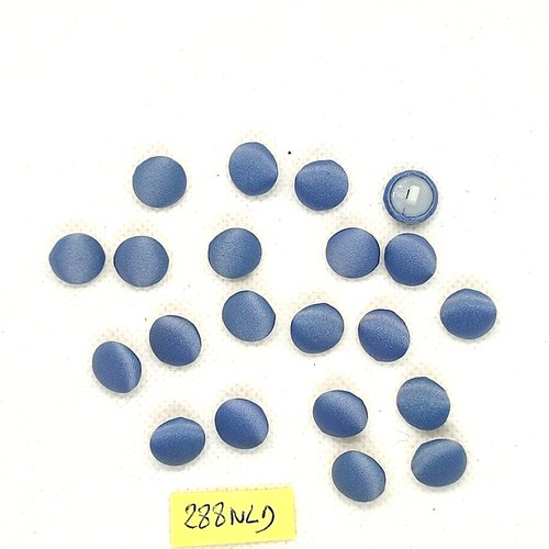 21 boutons en tissu gris / bleu - 11mm - 288nld