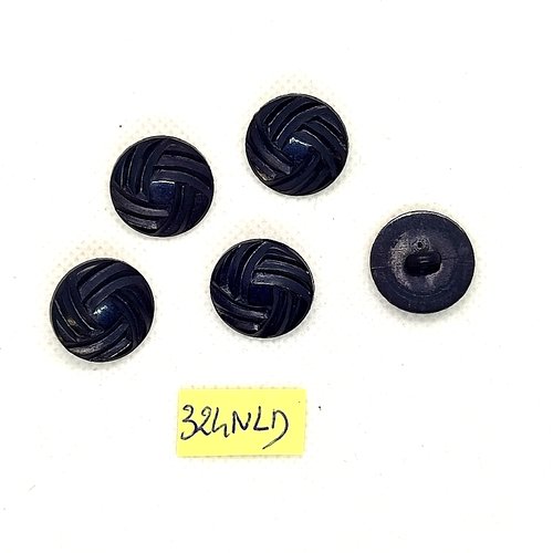 5 boutons en résine bleu - 18mm - 324nld