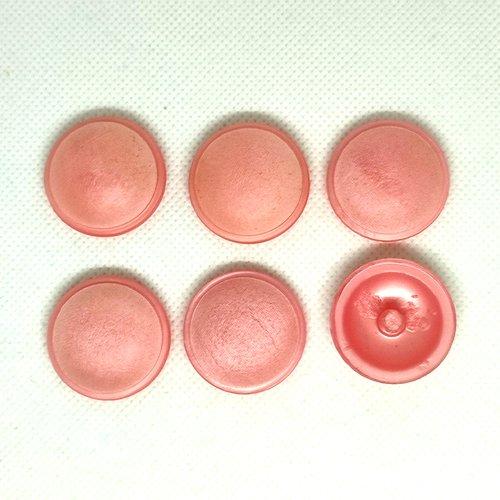 6 boutons en résine rose - 27mm - a12