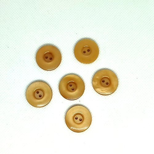 6 boutons en résine marron / beige foncé - 20mm - a16