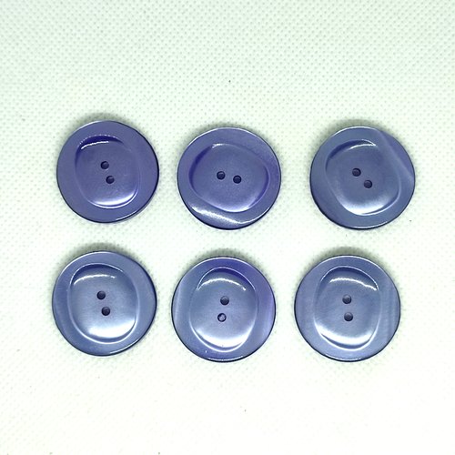 6 boutons en résine mauve / lilas - 26mm - a17