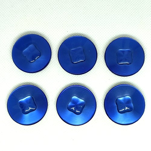 6 boutons en résine bleu foncé - 30mm - a17