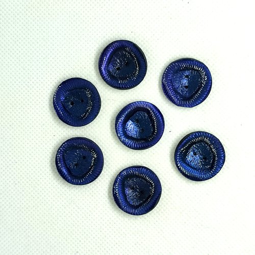 6 boutons en résine violet foncé / bleu - 22mm - a17