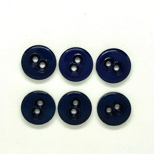 6 boutons en résine bleu foncé - 26mm - a17