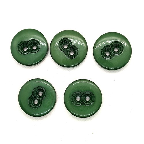 5 boutons en résine vert - 30mm - a20