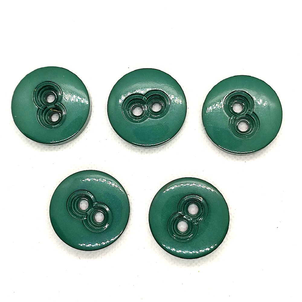 5 boutons en résine vert émeraude - 30mm - a20 - Un grand marché