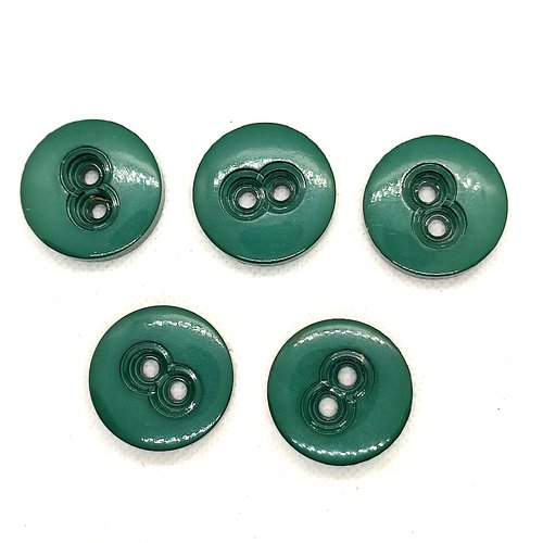 5 boutons en résine vert émeraude - 30mm - a20