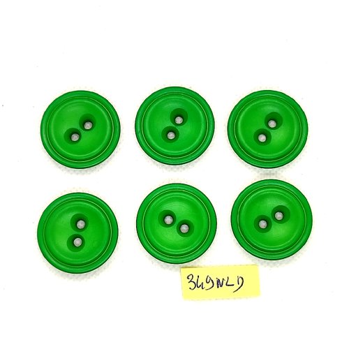 6 boutons en résine vert - 27mm - 349nld