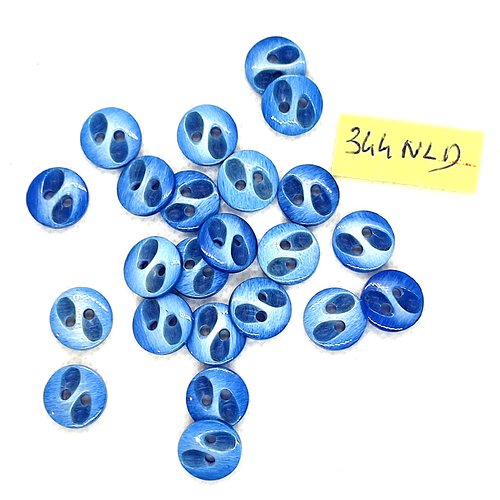 Bouton Ancien En Résine Coque Bleu - Mercerie Créateur - Lot 1 à 10 Pièces