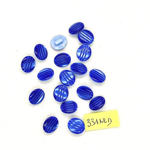 18 boutons en résine bleu - 12x13mm - 331nld