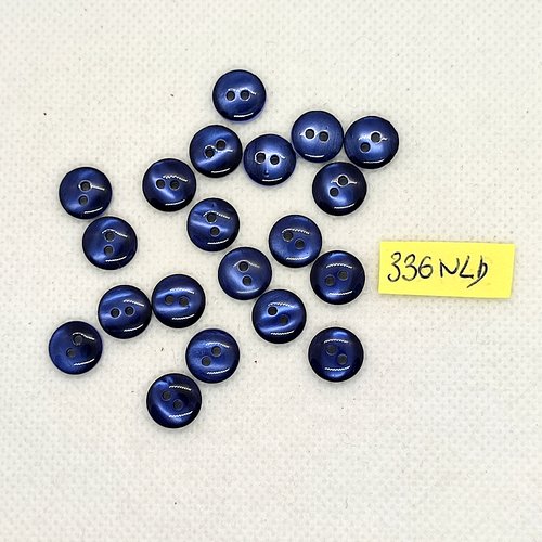 20 boutons en résine bleu - 10mm - 336nld