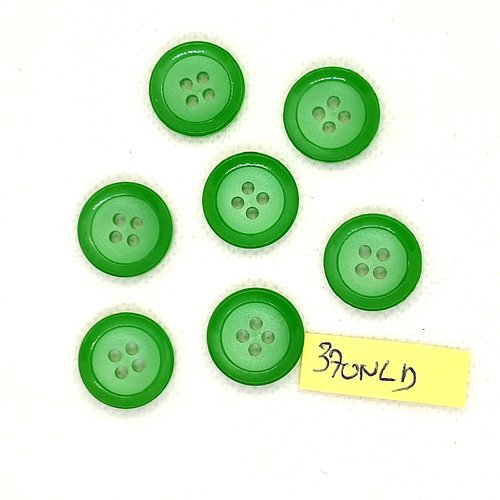 7 boutons en résine vert - 17mm - 370nld