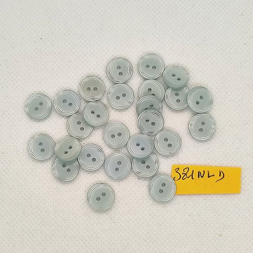 26 boutons en résine bleu - 11mm - 381nld