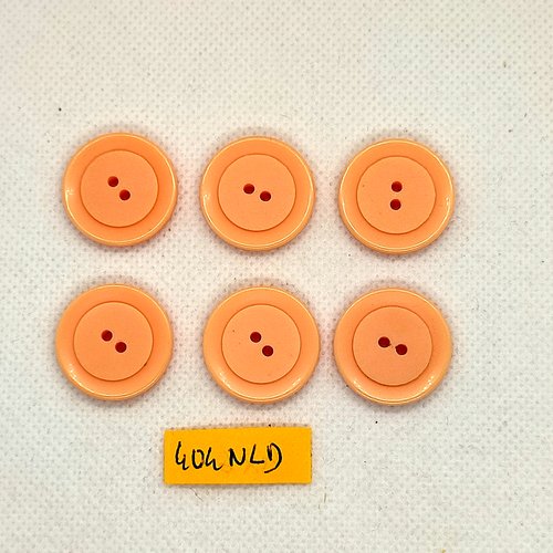 6 boutons en résine rose clair - 22mm - 404nld