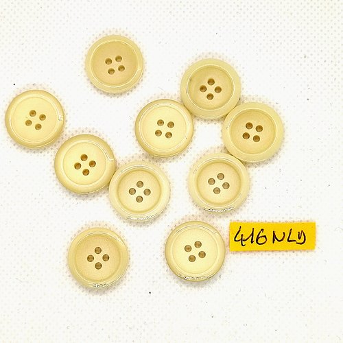 10 boutons en résine beige - 18mm - 416nld