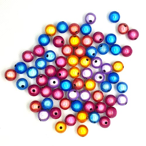 70 perles magique en résine multicolore - 11mm - 241