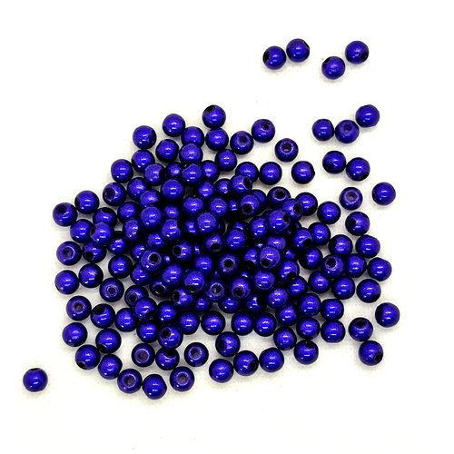 150 perles en verre bleu foncé - 6mm - 232