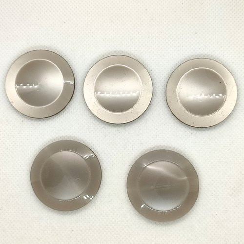 5 boutons en résine gris - 35mm - a29
