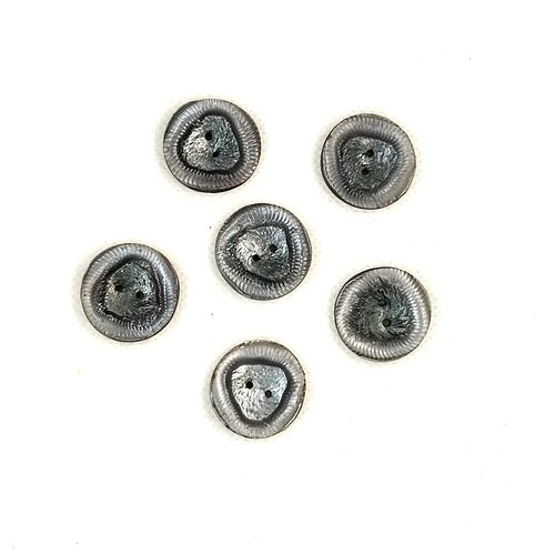 6 boutons en résine gris - 22mm - a32