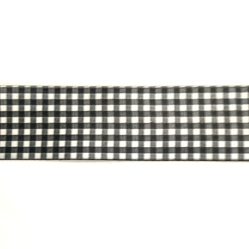 3,20m de ruban fantaisie - vichy noir et blanc - 36mm - bri560