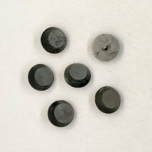6 boutons en résine gris - 17mm - a33