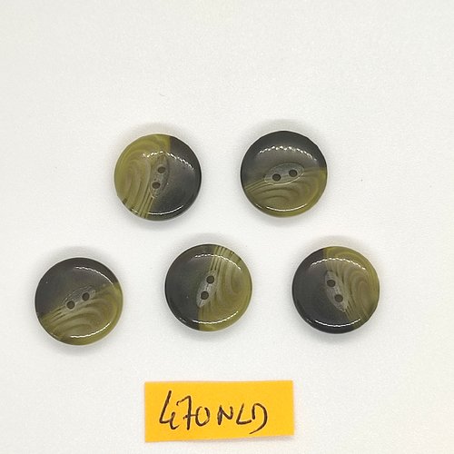 5 boutons en résine vert - 15mm - 470nld