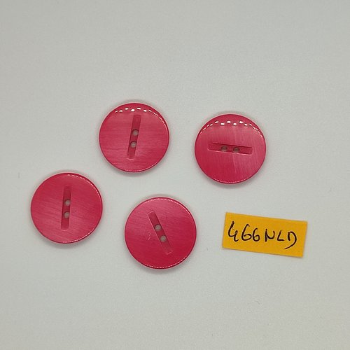 4 boutons en résine rose / fuchsia  - 22mm - 466nld