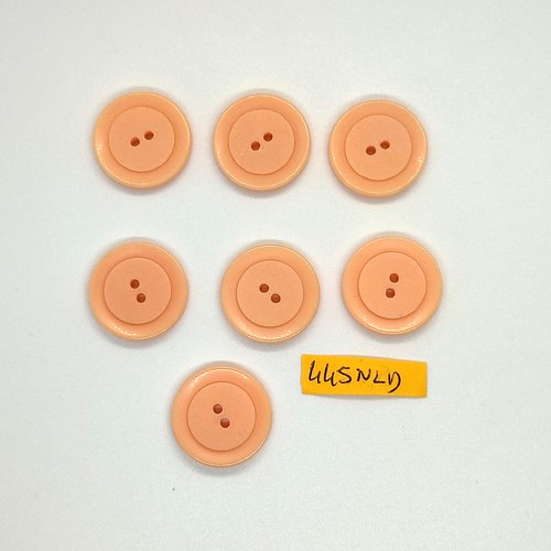 7 boutons en résine rose - 22mm - 445nld