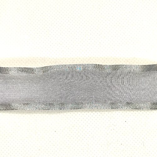 10m de ruban en organza gris / bleu et argenté - 25mm - 3