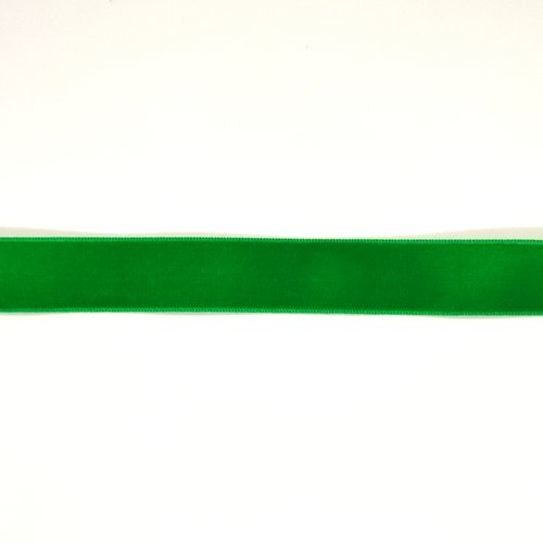 2,30m de ruban velours vert - infroissable - 16mm