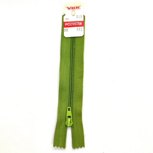 1 fermeture éclair vert 532 - 10cm - maille polyester - bri