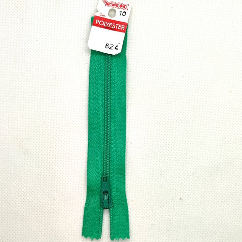 1 fermeture éclair vert non séparable 824 - 10cm - maille nylon - bri