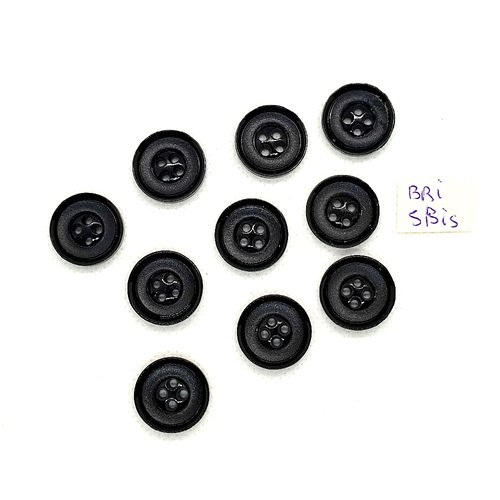 10 boutons en résine gris et noir - 17mm - bri5bis