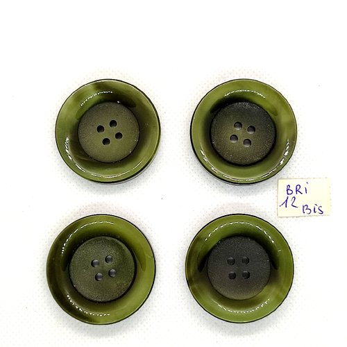 4 boutons en résine vert - 36mm - bri12bis