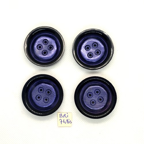 4 boutons en résine violet - 40mm - bri74bis